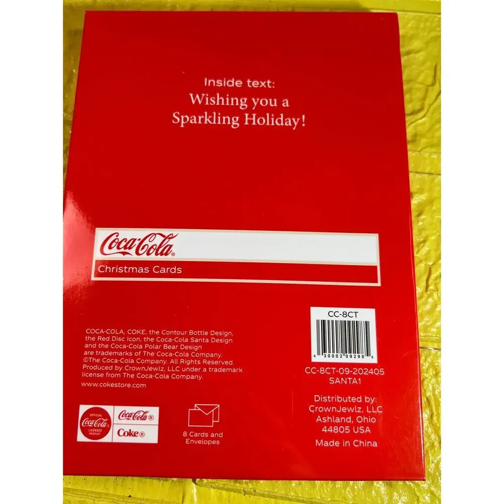 New Coca-Cola Santa Happy Holidays Christmas Cards Boxed 8